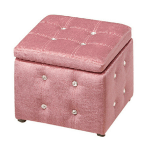 G556-9 009優力水鑽絨布收納椅 粉