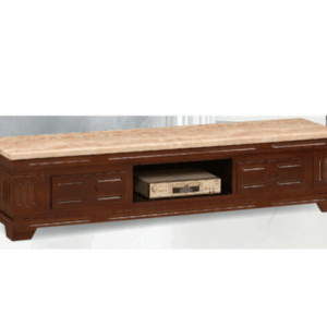 G600-3 388胡桃全實木電視櫃 紅龍玉石面、