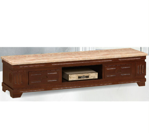 G600-3 388胡桃全實木電視櫃 紅龍玉石面、