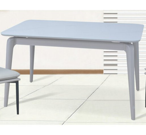 G604-2 A-05餐桌 玻璃工藝 烤漆腳