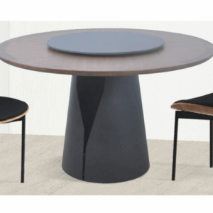 G603-4 2232木紋圓桌 外圈白蠟木搭配木紋岩板 碳塑鋼腳