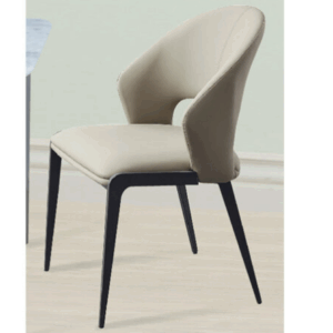 G605-4 2423餐椅 淺灰塑鋼鐵腳