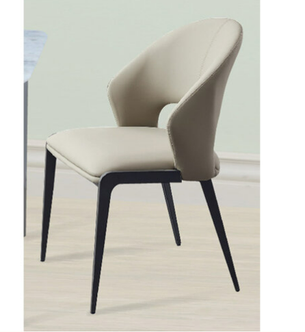 G605-4 2423餐椅 淺灰塑鋼鐵腳