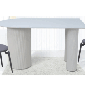 G606-3 雪山石餐桌鋁管腳座 岩板面