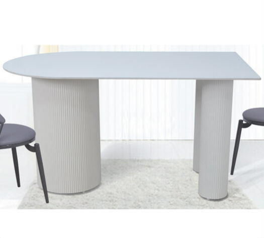 G606-3 雪山石餐桌鋁管腳座 岩板面