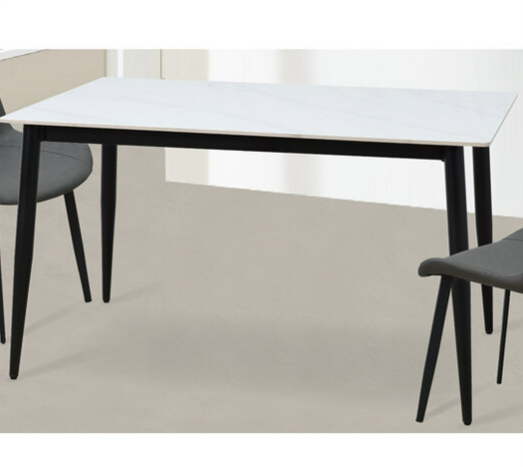 G609-1 710亮光白岩板餐桌