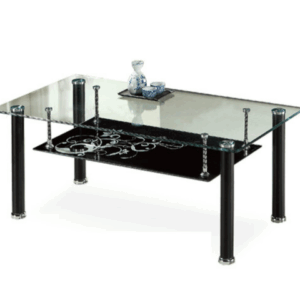 G595-3 X-5黑底玻大茶几