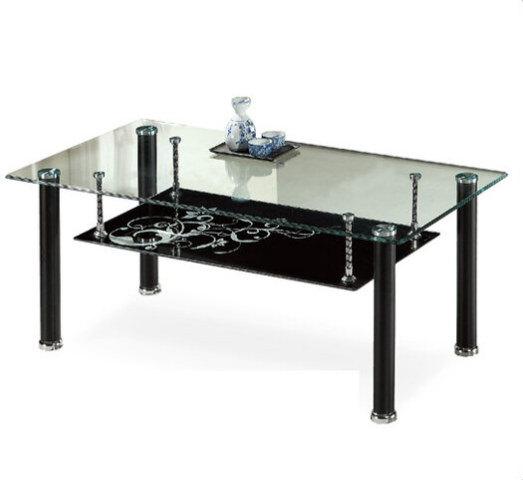 G595-3 X-5黑底玻大茶几