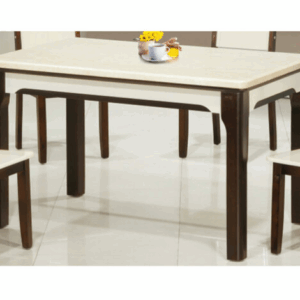 G612-4 叉板一號深咖啡餐桌 雲花石面