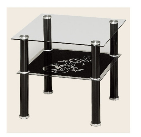 G602-9 K55-4黑小方几 5mm強化玻璃