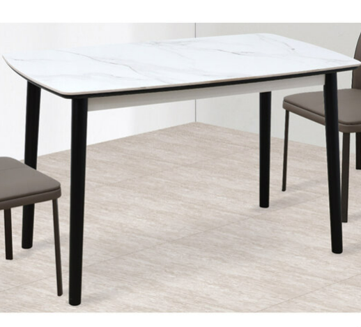 G609-5 C-1摩卡白岩板餐桌