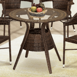 G632-2 202彩籐休閒圓桌 含玻璃5mm