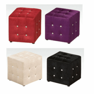 H432-2 008絨布水鑽方椅 ⊙黑、紅、紫、米