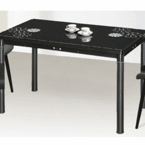 G613-4 C14黑色三花餐桌