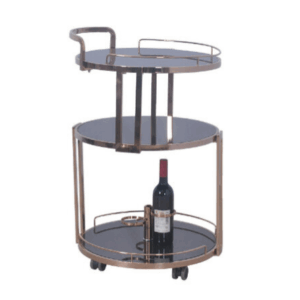 G622-5 D223A路易餐車 白鐵玫瑰金、 5mm黑玻、