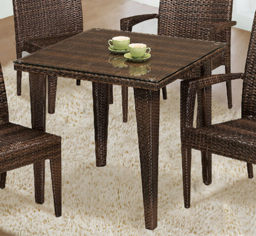 G629-3 315籐方餐桌 含玻璃8mm