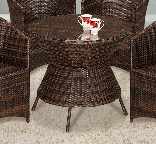 G633-4 231籐休閒圓桌 含玻璃8mm