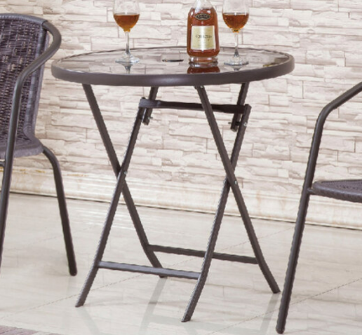 G637-4 YF-152桌 8mm玻璃(可折疊)