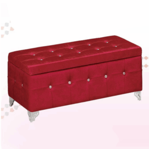 H431-3 90公分絨布掀蓋收納椅 紅 無加中腳