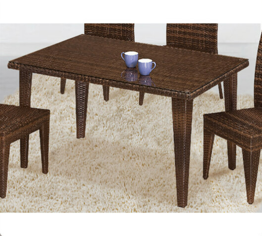 G629-5 285籐餐桌 含玻璃8mm