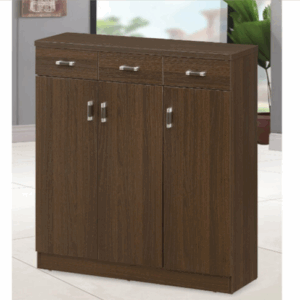 G652-4 651B胡桃耐磨三門鞋櫃