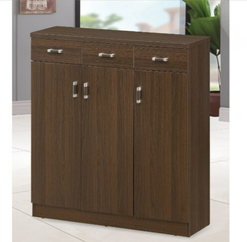 G652-4 651B胡桃耐磨三門鞋櫃