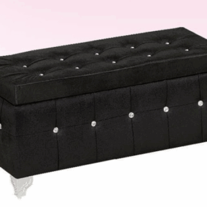 G431-4 90公分絨布掀蓋收納椅 黑 無加中腳