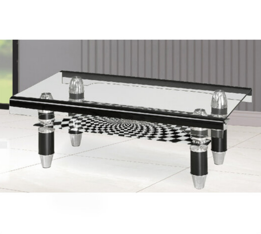 H460-1 F40西洋大茶几 上10mm鋼化玻璃 下4mm鋼化玻璃