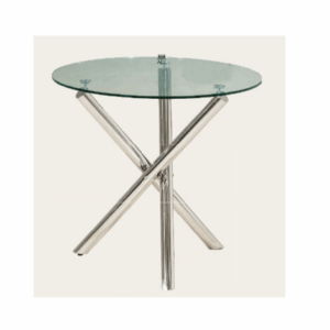 G620-10 119玻璃休閒圓桌 不銹鋼腳、