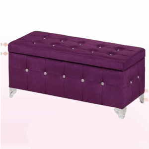 H431-6 90公分絨布掀蓋收納椅 紫 無加中腳