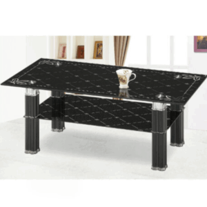 H455-3 A-8黑蝴蝶大茶几 上10mm強化玻璃、 下4mm強化玻璃、