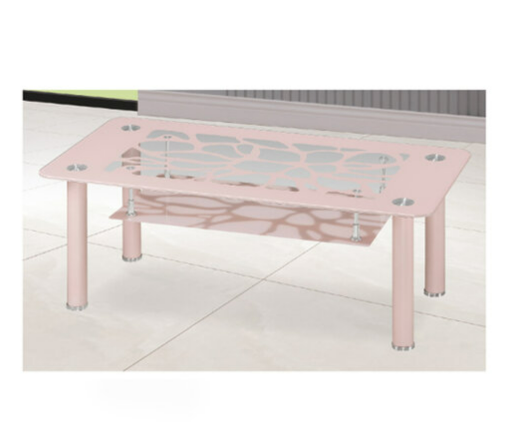H456-3 粉玻鳥巢大茶几 上10mm強化玻璃、 下5mm強化玻璃