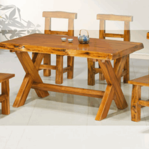 H476-1 X實木餐桌 7公分桌板