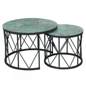 H461-3 B633-1大小圓几 黑5mm強化玻璃、