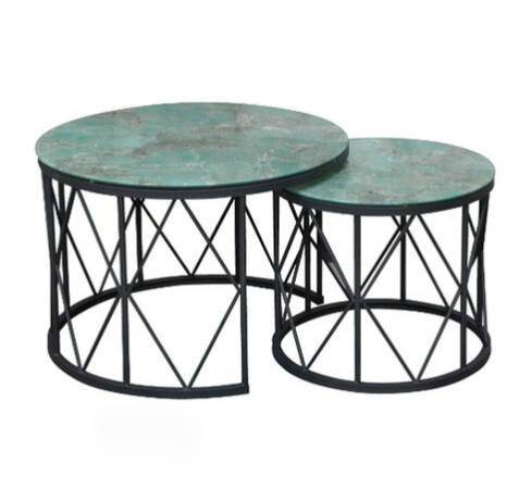 H461-3 B633-1大小圓几 黑5mm強化玻璃、