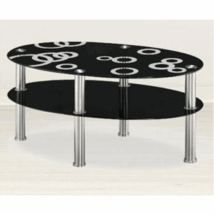 H460-5 A65黑玻大茶几 8mm強化玻璃