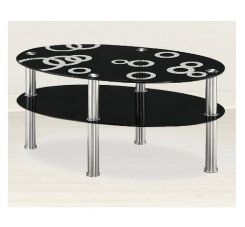 H460-5 A65黑玻大茶几 8mm強化玻璃