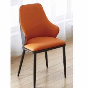 H468-2 830亞瑟餐椅 桔色 皮