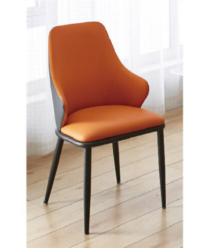 H468-2 830亞瑟餐椅 桔色 皮