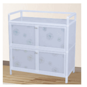 H481-2 四門收納鋁架 閃銀花