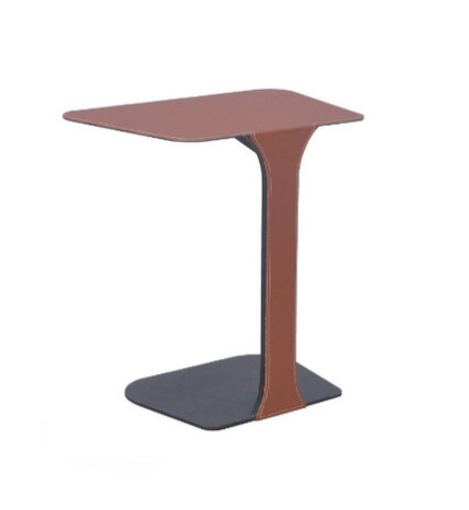 H466-4 A06邊几 鋼板包馬鞍皮、