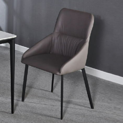 H470-4 809傑納森餐椅 灰色 皮