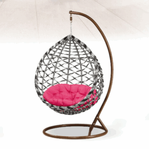 H495-4 黑白網鳥巢吊籃 PVC仿藤