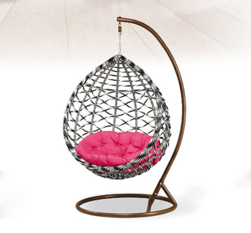 H495-4 黑白網鳥巢吊籃 PVC仿藤