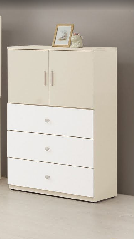 212-4 妮娜奶茶色大三斗櫃 開門內無隔板