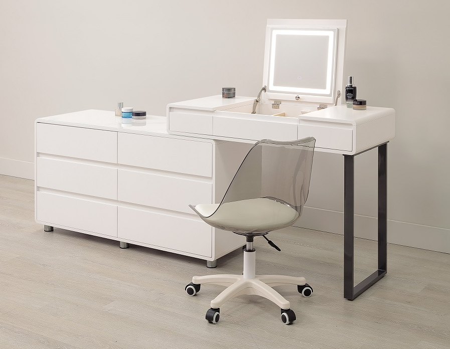 A20-02 茱迪斯3.3尺伸縮掀鏡台組 含椅  左右自由擺放