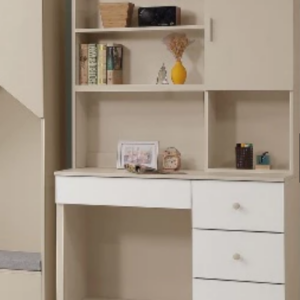 732-4 妮娜奶茶色3.5尺書桌 上+下 木門內有*1活動隔板