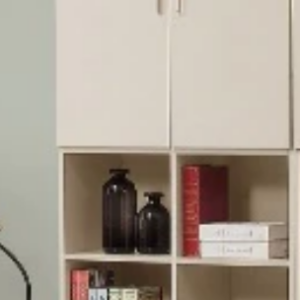 732-2 妮娜奶茶色2.5*6.5尺高雙門書櫃