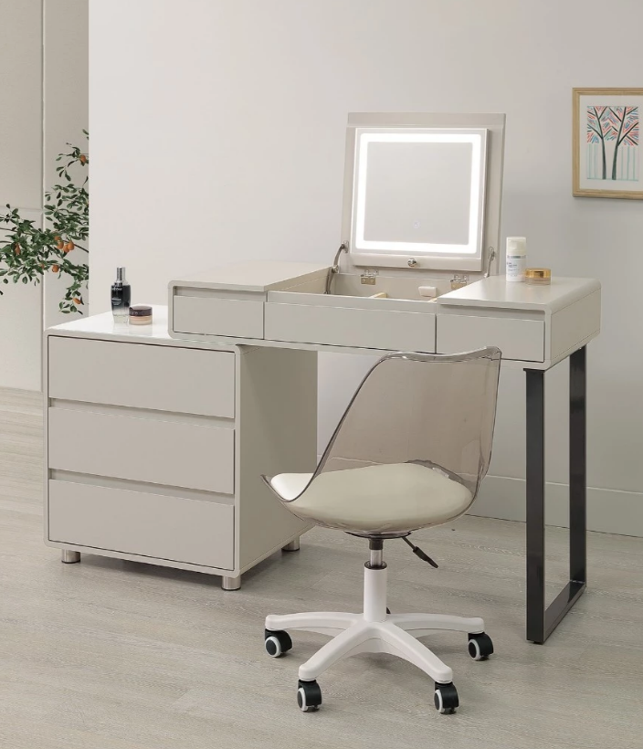 A25-01 諾瑪3.3尺伸縮鏡台 含椅 左、右自由擺放