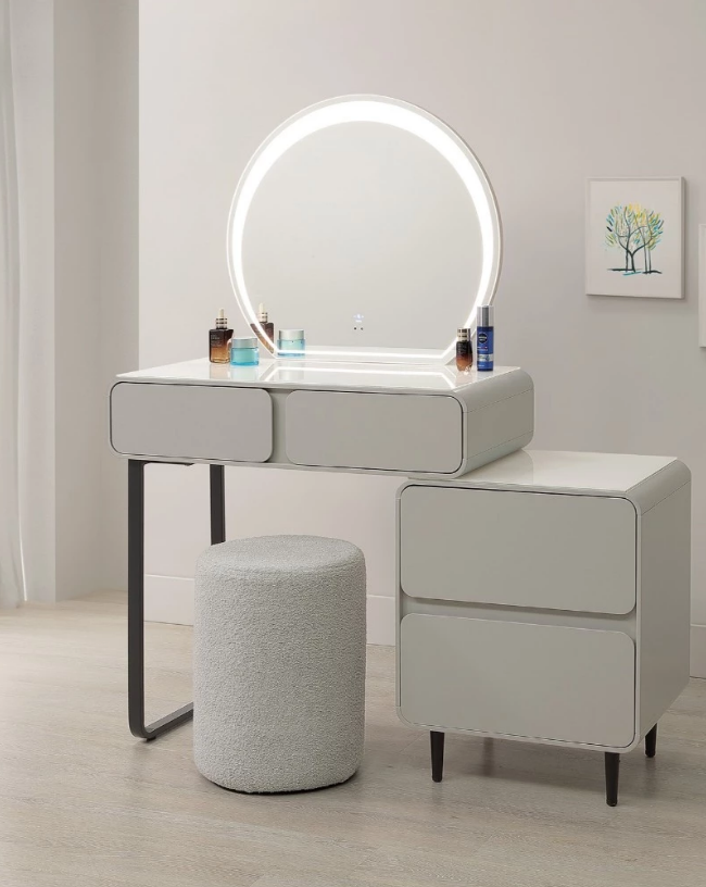 A25-02 布麗2.7尺伸縮鏡台 含椅 左右自由擺放